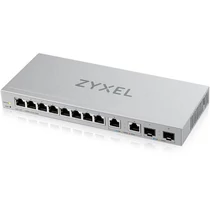 ZYXEL Switch 10x1000Mbps (2x2.5Gbps) + 2xGigabit SFP+, Fémházas Webmenedzselhető, XGS1210-12-ZZ0101F