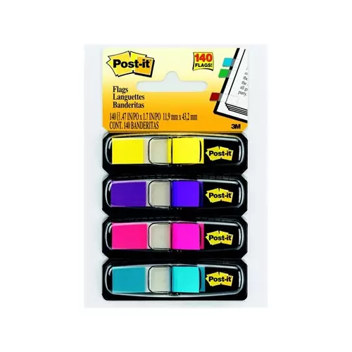 3M POSTIT Jelölőcímke, műanyag, 4x35 lap, 12x44 mm, , élénk vegyes