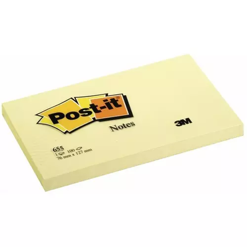 3M POSTIT Öntapadó jegyzettömb, 76x127 mm, 100 lap, , sárga
