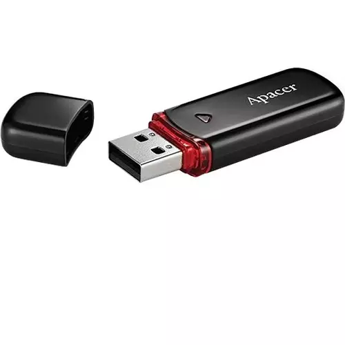 APACER Pendrive 64GB AH333 USB 2.0, Fekete