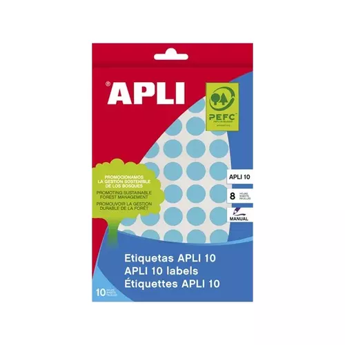 APLI Etikett, 16 mm kör, kézzel írható, színes, , kék, 432 etikett/csomag