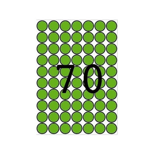 APLI Etikett, 19 mm kör, színes, A5 hordozón, , zöld, 560 etikett/csomag