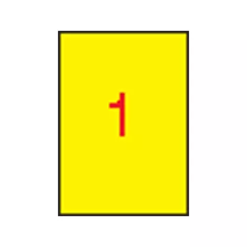 APLI Etikett, 210x297 mm, színes, , sárga, 100 etikett/csomag