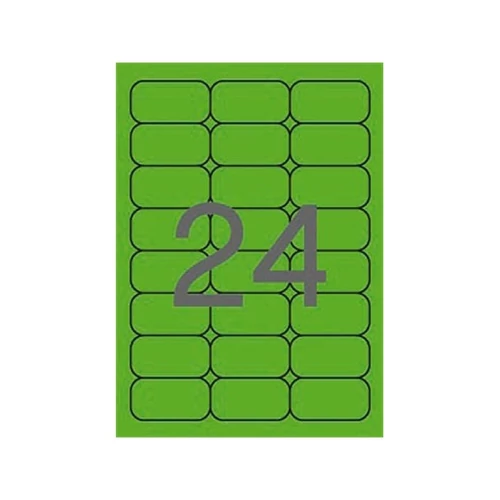 APLI Etikett, 64x33,9 mm, színes, kerekített sarkú, , neon zöld, 480 etikett/csomag