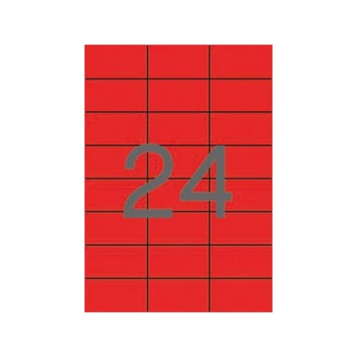 APLI Etikett, 70x37 mm, színes, , piros, 2400 etikett/csomag