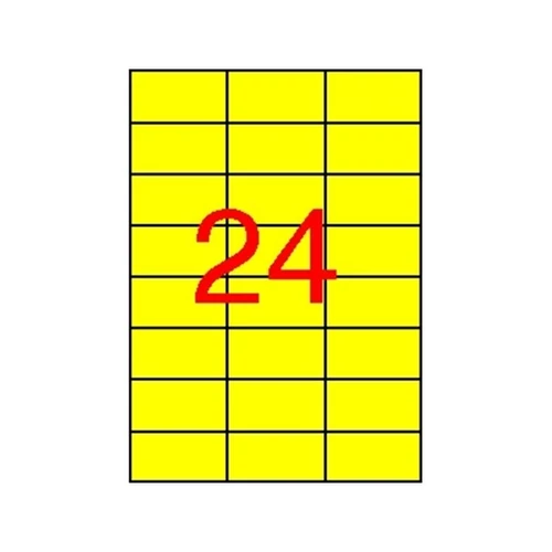 APLI Etikett, 70x37 mm, színes, , sárga, 2400 etikett/csomag