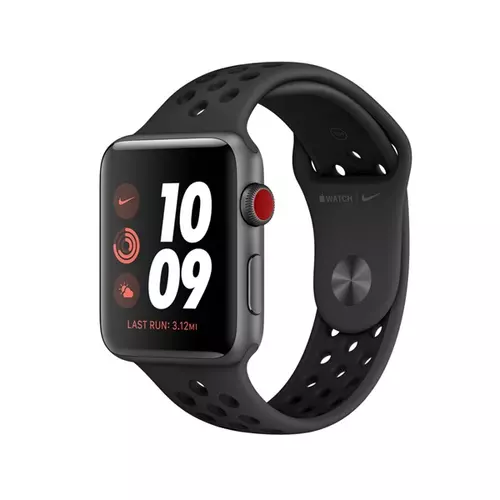 APPLE Watch Nike Series 3 GPS + Cellular, 38mm Space Grey Aluminium Case with Anthracite/Black Nike Sport Band - 2020