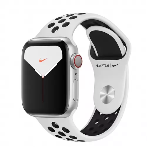 APPLE Watch Nike Series 5 GPS + Cellular, 40mm Silver Alu. Case with Pure Plat./Black Nike Sport Band - S/M & M/L - 2020
