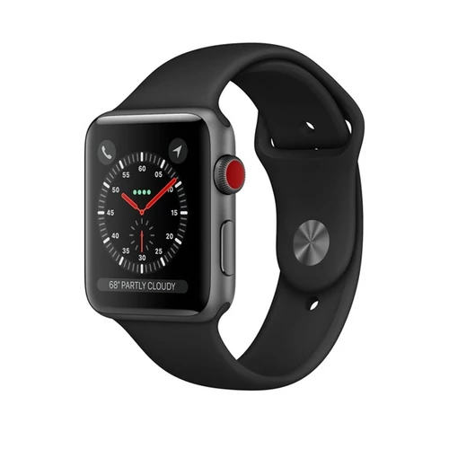 APPLE Watch Series 3 GPS + Cellular, 42mm Space Grey Aluminium Case with Black Sport Band - 2020