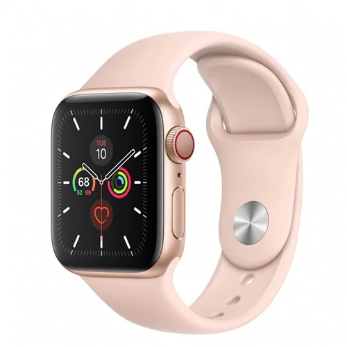 APPLE Watch Series 5 GPS + Cellular, 40mm Gold Aluminium Case with Pink Sand Sport Band - S/M & M/L - 2020