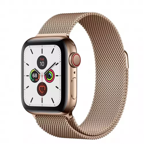 APPLE Watch Series 5 GPS + Cellular, 40mm Gold Stainless Steel Case with Gold Milanese Loop - 2020