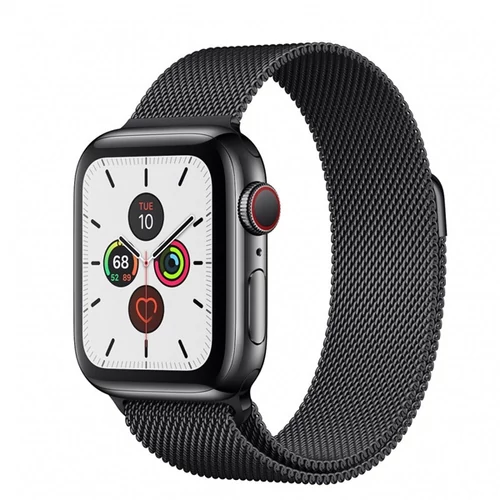 APPLE Watch Series 5 GPS + Cellular, 40mm Space Black Stainless Steel Case with Space Black Milanese Loop - 2020