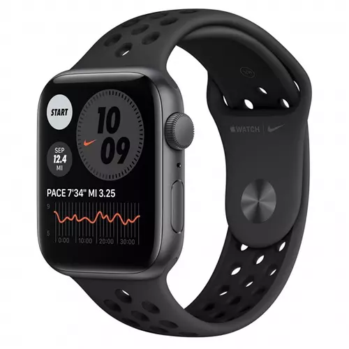 Apple Watch Nike SE GPS, 44mm Space Gray Aluminium Case with Anthracite/Black Nike Sport Band - Regular