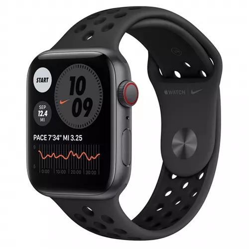 Apple Watch Nike SE GPS + Cellular, 44mm Space Gray Aluminium Case with Anthracite/Black Nike Sport Band - Regular