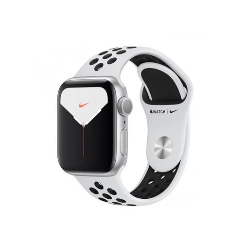 Apple Watch Nike Series 5 GPS, 40mm Silver Aluminium Case with Pure Platinum/Black Nike Sport Band - 2019