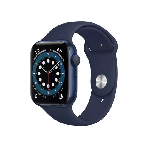 Apple Watch S6 GPS, 44mm Blue Aluminium Case with Deep Navy Sport Band - Regular