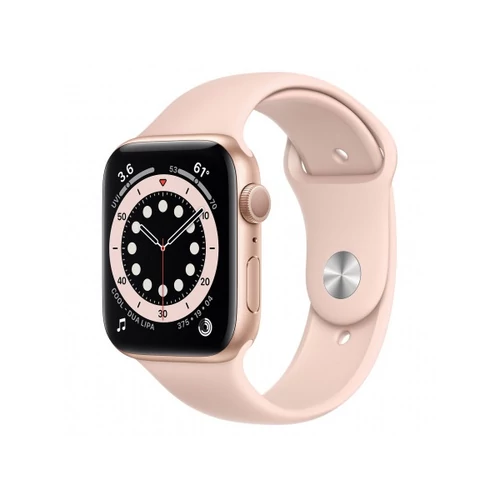 Apple Watch S6 GPS, 44mm Gold Aluminium Case with Pink Sand Sport Band - Regular