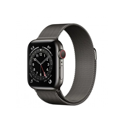 Apple Watch S6 GPS + Cellular, 40mm Graphite Stainless Steel Case with Graphite Milanese Loop