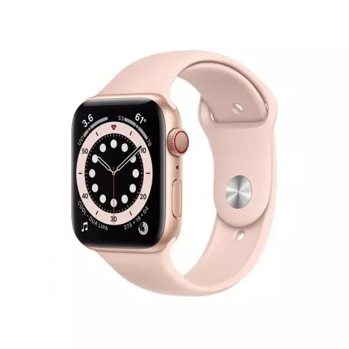 Apple Watch S6 GPS + Cellular, 44mm Gold Aluminium Case with Pink Sand Sport Band - Regular