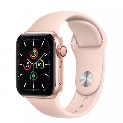 Apple Watch SE GPS + Cellular, 40mm Gold Aluminium Case with Pink Sand Sport Band - Regular