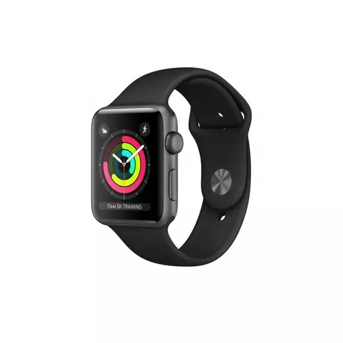 Apple Watch Series 3 GPS, 38mm Space Grey Aluminium ház, Fekete Sport szíj
