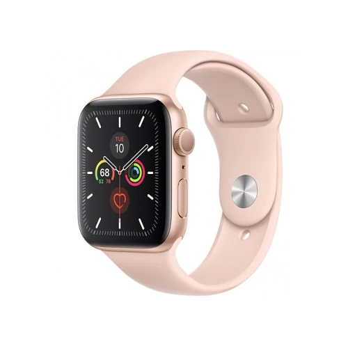 Apple Watch Series 5 GPS, 44mm Gold Aluminium Case with Pink Sand Sport Band - S/M & M/L - 2019