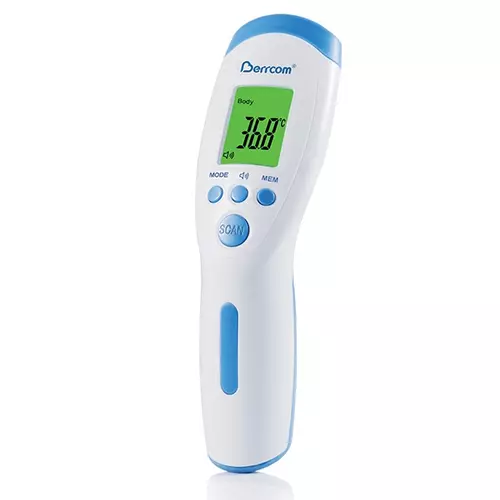 BERRCOM lázmérő / hőmérő, infravörös,  LCD kijelző, 1mp-es mérés, érintkezésmentes