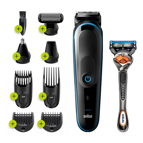 BRAUN MGK5280 9 az 1-ben többfunkciós trimmelő, 7 tartozék és egy Gillette Fusion5 ProGlide borotva