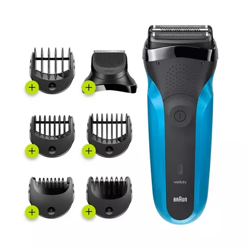 BRAUN Series 3 Shave&Style 310BT Wet&Dry borotva precíziós szakállvágóval és 5 fésűvel, fekete/kék