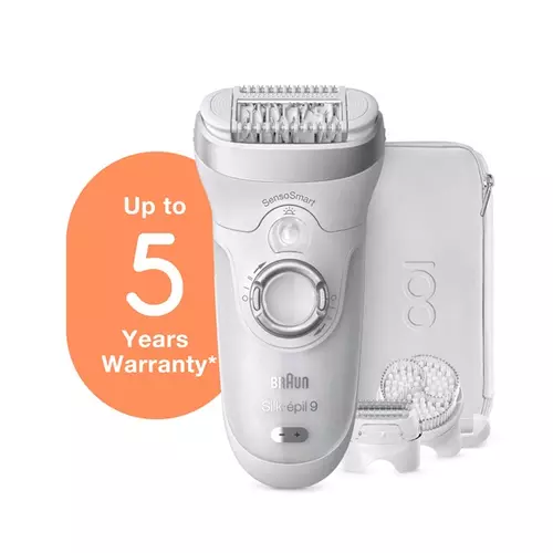 BRAUN Silk-épil 9 SkinSpa SensoSmart™ Wet&Dry epilátor, Design kiadás 5 kiegészítővel