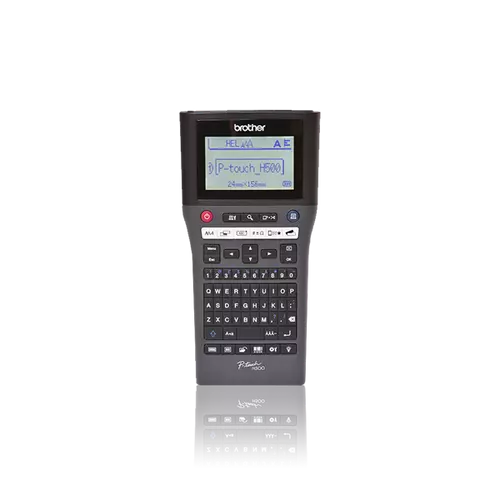 BROTHER Címkenyomtató PT-H500, kézi, QWERTY billentyűzet, TZe szalag: 3,5-24mm, 30mm/sec, háttér világítású grafikus LCD
