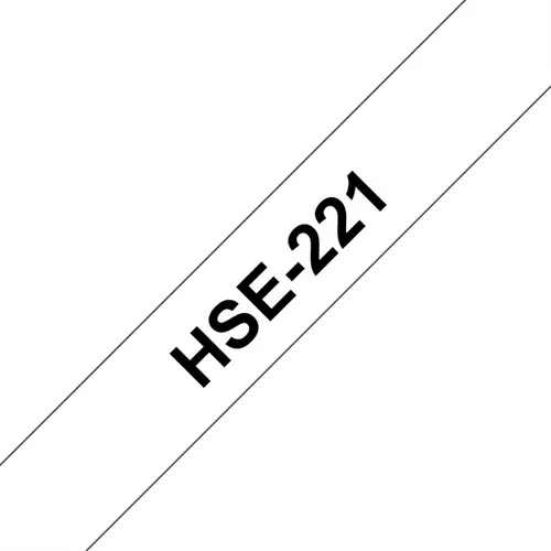 BROTHER szalag HSe-221, Fehér alapon Fekete, Zsugorcső, 8.8mm  0.34", 1,5 méter