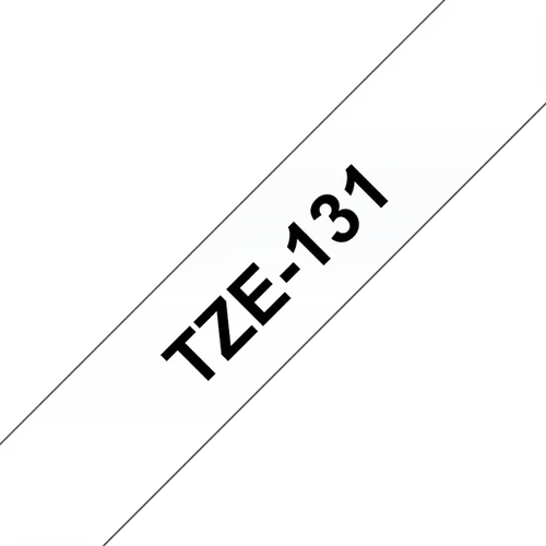 BROTHER szalag TZe-131, Átlátszó alapon Fekete, Laminált, 12mm  0.47", 8 méter