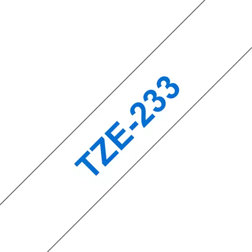 BROTHER szalag TZe-233, Fehér alapon Kék, Laminált, 12mm  0.47", 8 méter