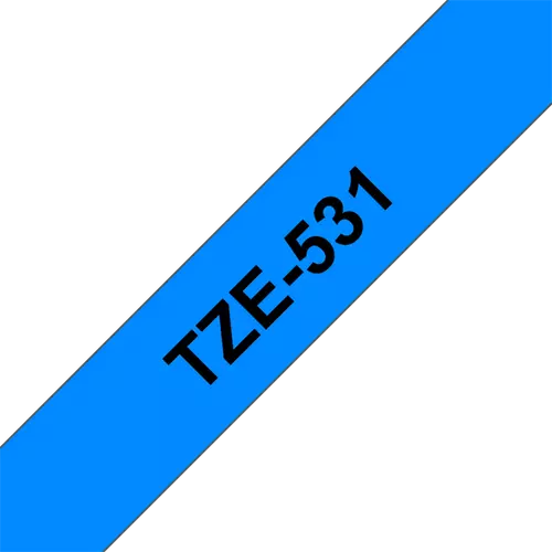 BROTHER szalag TZe-531, Kék alapon Fekete, Laminált, 12mm  0.47", 8 méter