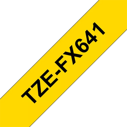 BROTHER szalag TZe-FX641, Sárga alapon Fekete, Flexibilis, 18mm  0.7", 8 méter