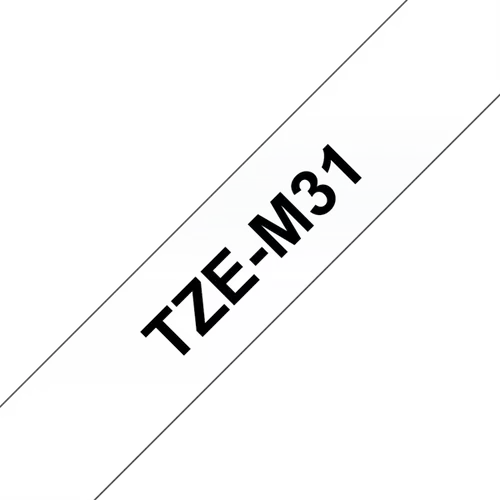 BROTHER szalag TZe-M31, Matt átlátszó alapon Fekete, Laminált, 12mm  0.47", 8 méter