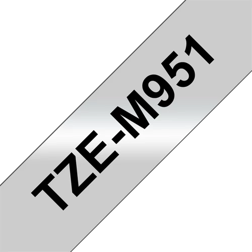 BROTHER szalag TZe-M951, Matt ezüst alapon Fekete, Laminált, 24mm  0.94", 8 méter