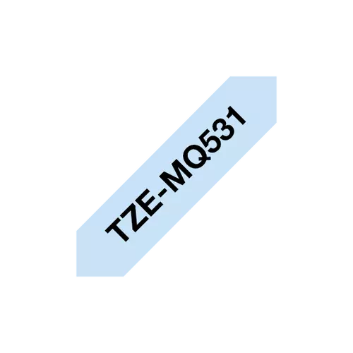 BROTHER szalag TZe-MQ531, Pasztell kék alapon Fekete, Laminált, 12mm  0.47", 4 méter