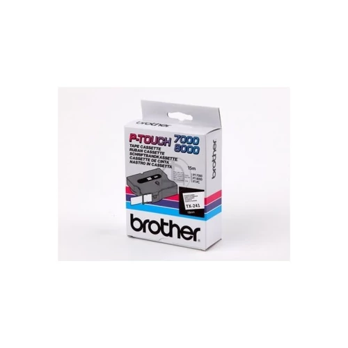 BROTHER szalag TX-241, Fehér alapon Fekete, Laminált, 18mm  0.7", 8 méter