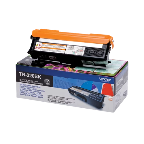 Brother Toner TN-320BK, Normál - 2500 oldal, Fekete