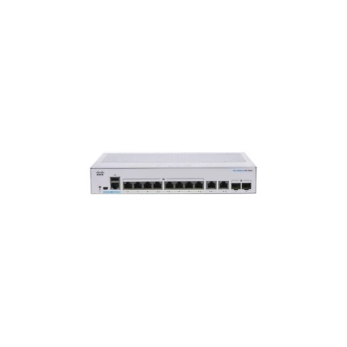 CISCO Switch 8x1000Mbps + 2xGigabit SFP, Fémházas Rackes, Menedzselhető, CBS350-8T-E-2G-EU