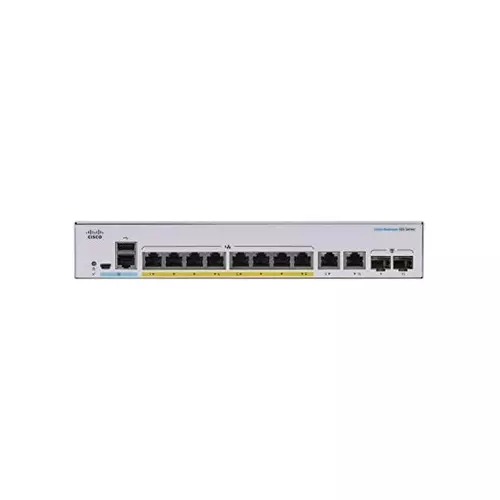 CISCO Switch 8x1000Mbps (8xPOE) + 2xGigabit SFP, Fémházas Rackes, Menedzselhető, CBS350-8FP-E-2G-EU