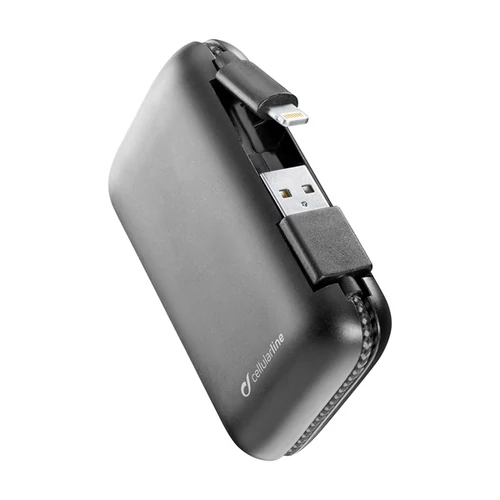 Cellularline külső akkumulátor, hordozható, FreePower Cable 5000 - Lightning