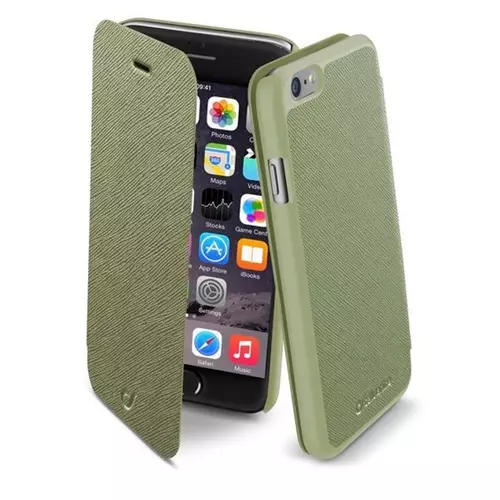 Cellularline tok, BOOK COLOR könyvszerűen nyitható tok, zöld, iPhone 6