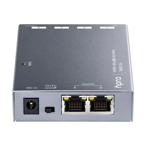 CUDY Switch 4x100Mbps (4xPOE+) + 2x100Mbps Uplink, Fémházas Asztali, FS1006PL