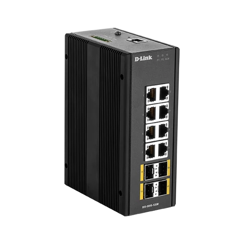 D-LINK Switch Ipari 8x1000Mbps + 4x1000Mbps SFP Menedzselhető Rackes, DIS-300G-12SW
