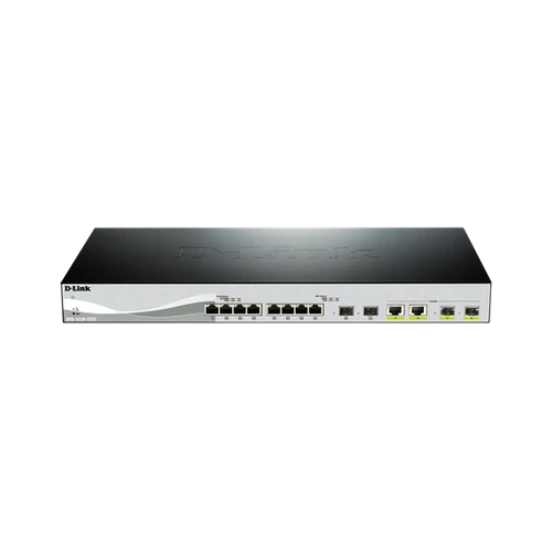 D-LINK Switch 12x10Gbps + 2xGigabit SFP+ 2xGigabit kombó SFP+ 1 konzol port Menedzselhető Rackes, DXS-1210-16TC