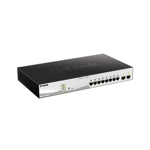 D-LINK Switch 8x1000Mbps (8xPOE) + 2xGigabit SFP Menedzselhető Rackes, DGS-1210-10MP