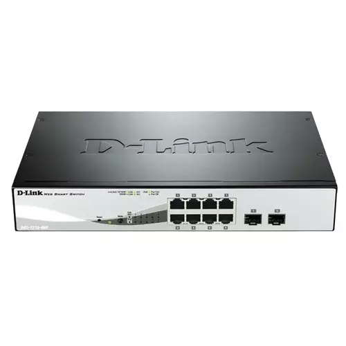 D-LINK Switch 8x1000Mbps(8xPOE) + 2xGigabit SFP Menedzselhető Rackes, DGS-1210-08P